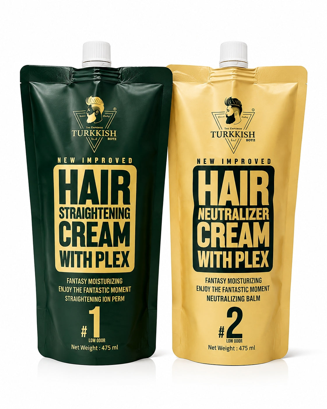 Turkkish Boyz Hair Straightening Cream with Plex Combo (Step 1 + Step 2)