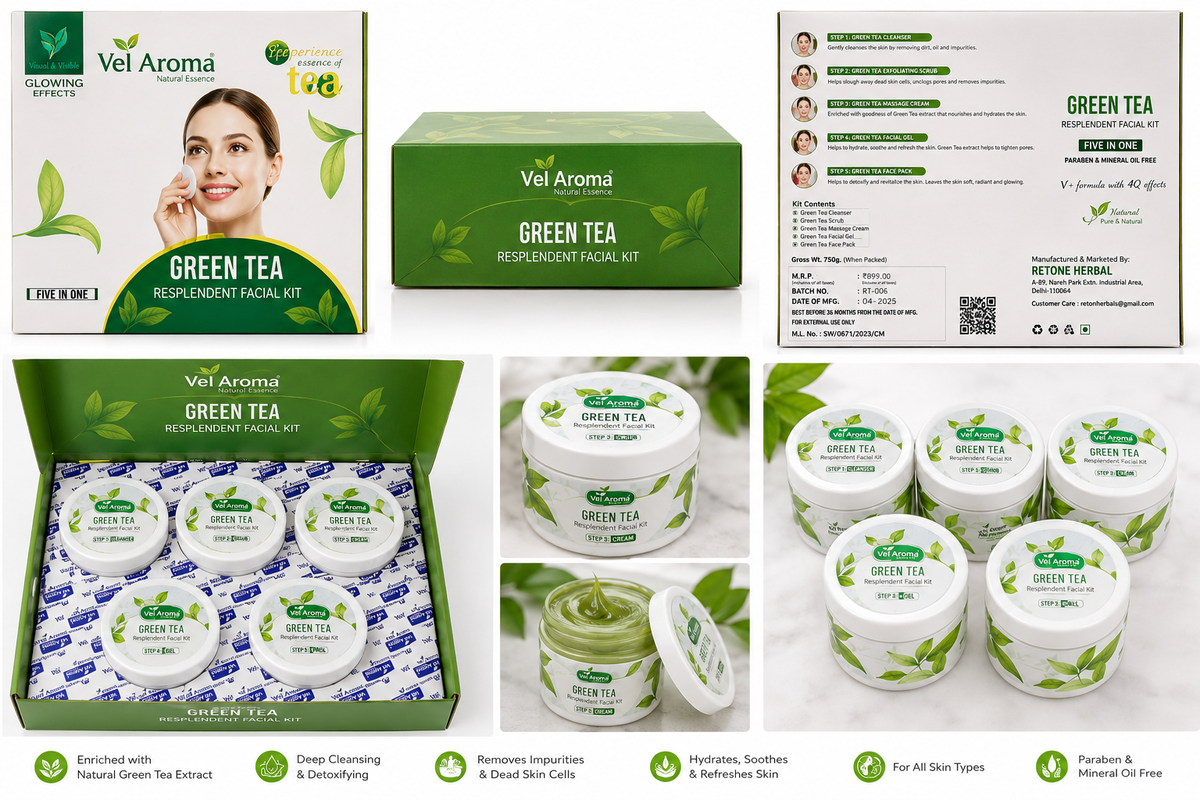 Vel Aroma Green Tea Facial Kit – 5 in 1